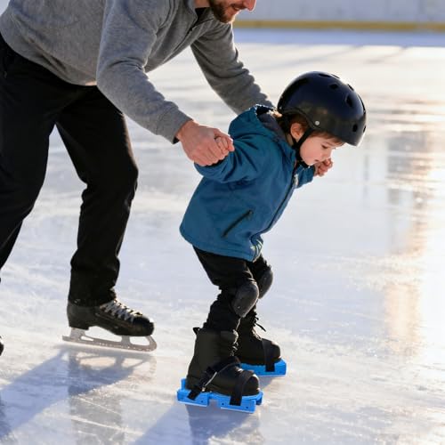 Nattork Adjustable Little Kids Ice Skates Double Runner with Strap Fastening for Toddlers, Kids, Beginner Skater(Blue) - Thumbnail 5