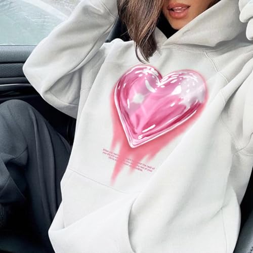 Mens Graphic Hoodies Heart Printed Vintage Streetwear Sweatshirt Aesthetic Design With Pockets Love Fleece Pullover4