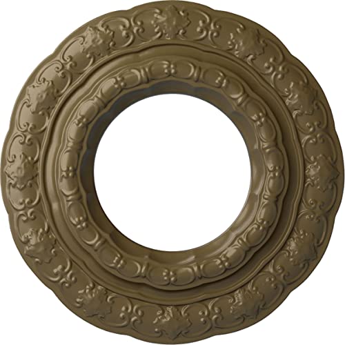 Ekena Millwork CM15LIMMF 15-3/8" x 7" x 1" Lisbon Ceiling Medallion, Mississippi Mud