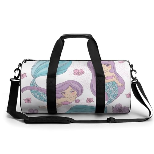 Sac de sport Fleur De Sirène grand format 45cm pour gym randonnée et camping