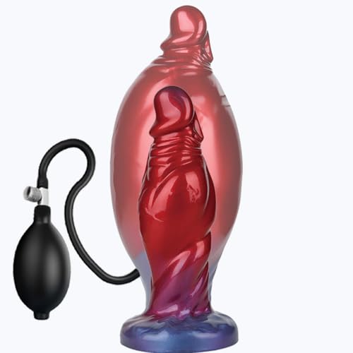 Tache de g masculin stimulée par ce gode gonflable à ventouse