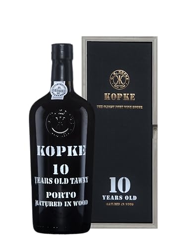 KOPKE - 10 ans Tawny - Porto - 20% Alcool - Origine : Portugal - Notes de Fruits secs - Rond et moelleux en bouche - A servir au dessert ou en apéritif - 75 cl