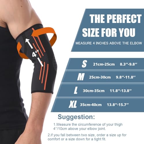 Dualeco Elbow Supports 2 Pack, Anti-Slip Elbow Support Brace for Men/Women, Breathable Elbow Brace for Joint Pain Relief/Arthritis/Recovery, Elbow Compression Sleeve for Weightlifting/Golfers - Image 6