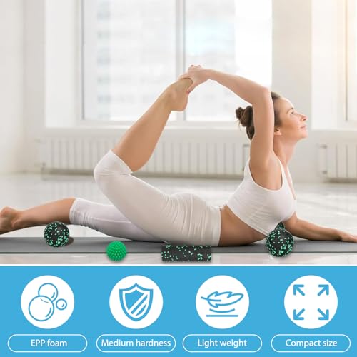 4 Stück Faszienball Set, Blackroll Ball, Faszienrolle Klein,Massagebälle Igelball Fußmassage und Duoball Massageball für Wirbelsäule Rücken Nacken Fuß,Faszientraining DurchfüHren, Schmerzen Lindern