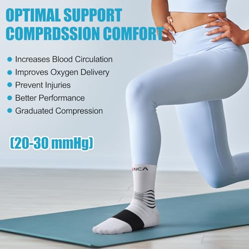 Image of NEENCA Professional Compression Socks for Women Men Circulation, 20-30 mmHg | Medical Ankle Socks, for Pain Relief, Plantar Fasciitis, Swelling, Neuropathy, Nurses, Travel, Pregnancy, Flight, Daily Wear