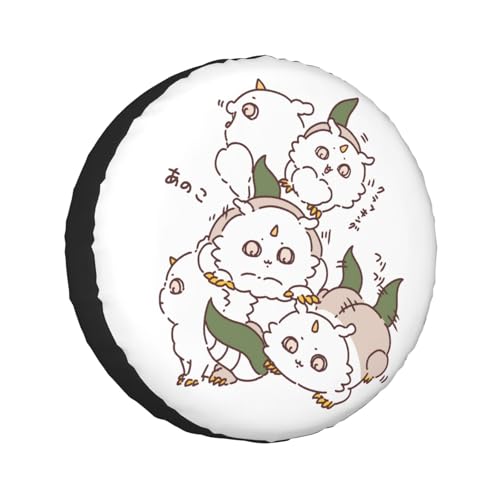 タイヤカバー ちいかわ あのこ スペアタイヤカバー おしゃれ タイヤ収納 防塵 防水 防紫外線 日焼け止 汚れ防止 劣化対策 タイヤバッグ 持ち運び便利 取付簡単 カー用品 14〜17インチ 屋外 軽自動車 普通車 汎用 17インチ:直径80-83cm