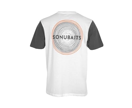 Sonubaits T Shirt White XL Classic Style Match Fishing T Shirt White Body with Grey Sleeves Extra Long Body Code S0880056 - Image 2