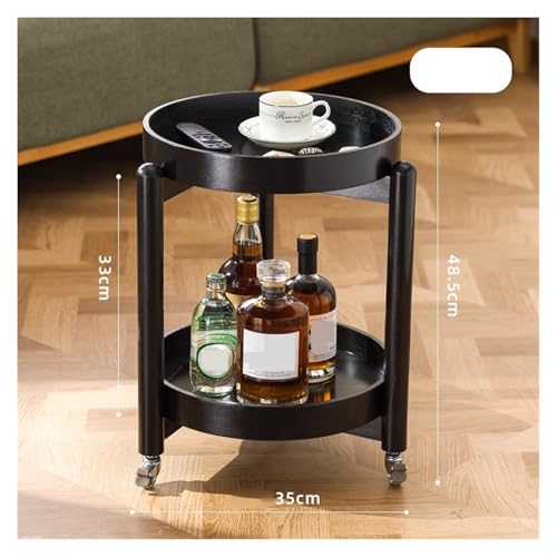 Table basse mobile noire pour canapé et balcon | Bout de canapé pratique - 3
