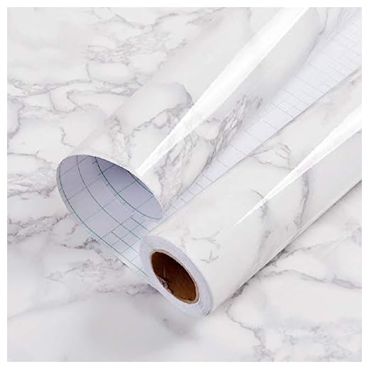 11.8"x78.7" Glossy Marble Paper Granite Grey/White Roll Kitchen Countertop Cabinet Furniture Refurbishment Thick Wallpaper PVC Easy Removable Upgrade