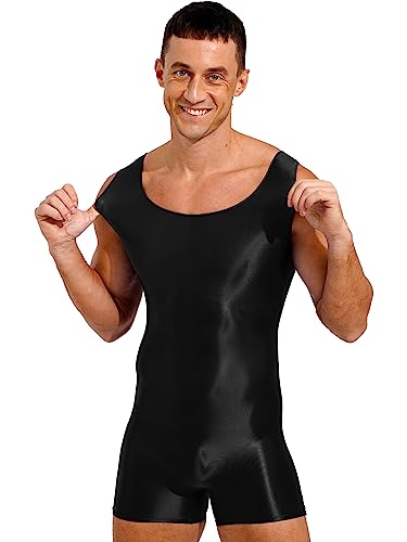 Men's Shiny Glossy Athletic Supporters One Piece Bodysuit Slim Fit Active Singlet Leotard3