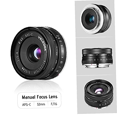 Weitwinkellinse, manuelle Fokuslinse 32mm F1.6 Große Blende Weitwinkelobjektiv für Sony A6300 A6400 NEX – Bild 4