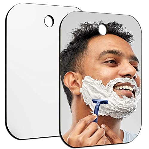 Shower Mirror Fogless For Shaving (Medium,6"X8"),Bathroom Handheld Mirror For Men And Women Unbreakable Portable Camping Travel Mirrors,Frameless Handheld For Makeup,Wall Hanging Mirror #TOP12