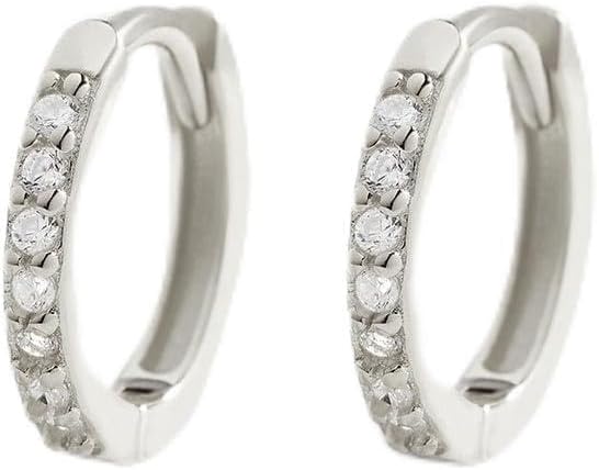 Mint & Lily Pavé Huggie Hoop Earrings for Women, 18K Gold Plated Over Sterling Silver Earrings