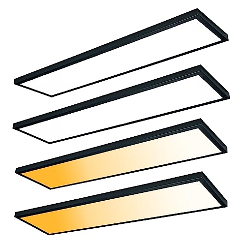 Image of Black 1x4 LED Flat Panel Light Surface Mount 4-Pack, 100-277V