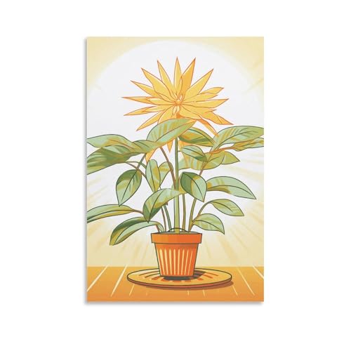 Toile murale à suspendre plantes lumineuses pour transformer l'esprit du salon