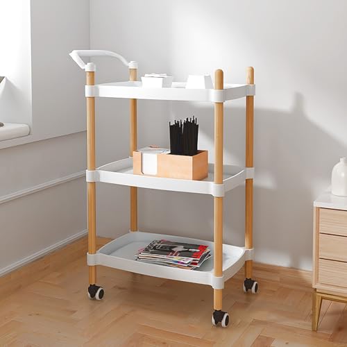 EUQKKWLOY Stylish Modern Rolling Bar Cart with Wheels for Home Kitchen Portable...