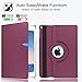 Newraturner Case for iPad 2/3/4 Case - 360 Degree Rotating Stand Smart Case Protective Cover with Auto Wake Up/Sleep Feature for Apple iPad 4, iPad 3 & iPad 2 (Purple)