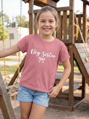 Big Sister Little Sister Matching Outfits Toddler Girls Bow Graphic Shirts Cute Matching Kids Tees Gift Tops — view 2