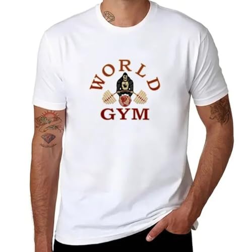 RDBGHAUK World Gym Gorilla T-Shirt Tops for Mens White M