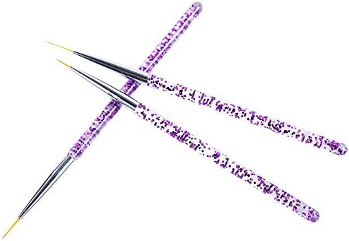 Nail Pens 3Pcs/Set Acrylic Handle Manicure Tool Set Crystal Carved Nail Art Brush Painting Pen for Nail Art(Blue)