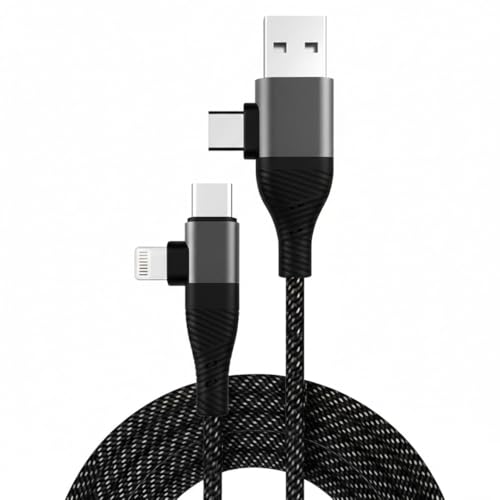 UNIGEN 4-in-1 Multi Charging Cable | 1.5 Meter Heavy-Duty Nylon Braided | Fast Charging & High-Speed Data Transfer | 5 Ft (Approx) Universal Compatibility with Type-C Android & Lightening Devices