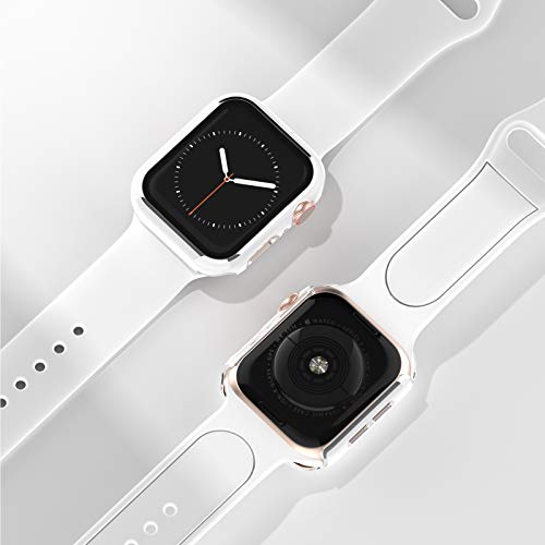 Image of Adepoy Case with Tempered Glass Screen Protector, Compatible with Apple Watch Series 3 /2 /1 42mm, All-Around Ultra-Thin Bumper Full Cover Hard PC Protective Case for iWatch Accessories