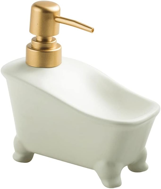 Soap Dispenser, Creative Ceramic Lotion Dispenser, Bathroom Lotion Pump Bottle, Can Place Soap, Suitable for Kitchen, Hotel