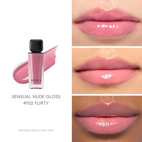 Image of HERA Sensual Nude Lip Gloss #102 FLIRTY | Volumizing Sheer & Glossy Finish, Non-sticky, Moisturizing and Hydrating, Korean Makeup, 0.17 oz. (5g)