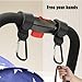 PandaEar 3 Pack Universal Stroller Hooks for Bags, Heavy Duty Stroller Organizer Hooks for Shopping Bags, Purses, Baby Bags, Adjustable Stroller Accessories(Black)