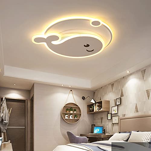 Plafonnier LED baleine dimmable pour chambre d'enfant de 69cm