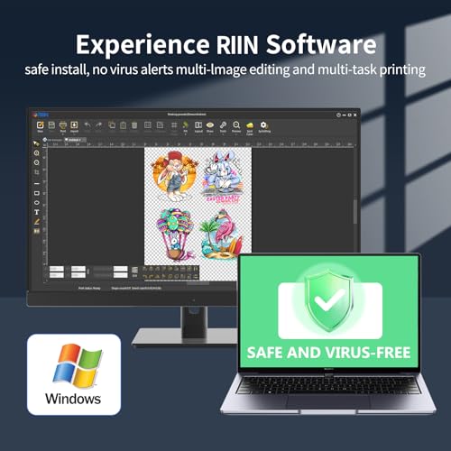 Image of DSV A3 Plus XP600 DTF Printer-True Auto Timed Cleaning (Set via Touchscreen), 200% Faster Than L1800 /L805, 4.5 inch LED Touch Panel, Smart White Ink Circulation