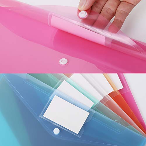 Mr. Pen- Plastic Envelopes, 10 Pack, A4, Letter Size, Plastic Envelopes With Snap Closure, Poly Envelope, Plastic Folders With Closure, Clear Plastic Folders, Plastic Pocket Folders, Document Envelope #TOP4