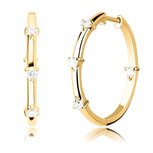 Sterling Silver Lab Grown Diamond Hoop Earrings for Women in Multiple Designs by MAX + STONE