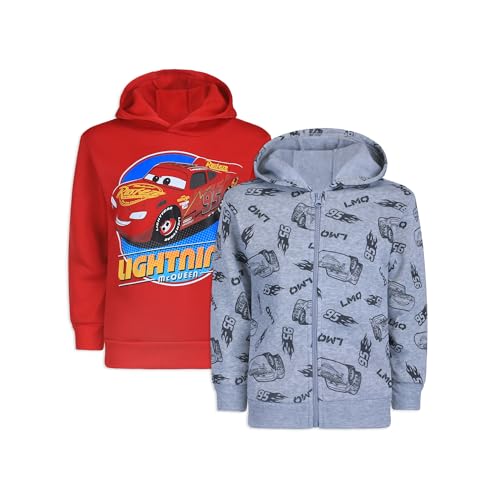 Disney Cars Boys 2 Pack Hoodie for Toddler and Little Kids