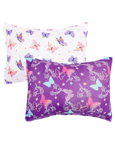 Image of ALVABABY Toddler Pillowcases 2 Pack Organic Cotton Fit 13 inchx 18 inch or 12 inchx16 inch Kids Pillow Cover Envelope for Girl Boy