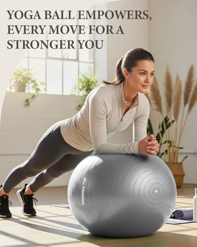 Image of Trideer Exercise Ball, Stability Yoga Ball for Physical Therapy, Active Sitting, Pregnancy & Birth Labor Prep, Core Strength, Balance Training, Posture Improvement and Daily Stretching, 55 /65 /75cm