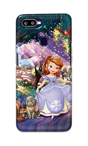Image of PRINTFIDAA Cartoon Little Girl with Crown and Pet Animals Printed Designer Hard Case for Oppo F9 / Oppo F9 Pro /Realme 2 Pro /Realme U1, RMX1801, RMX1807 Back Cover -(e) RPM1008