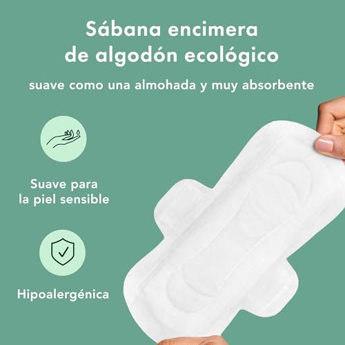 Miniatura 4 de Rael Compresas Con Alas De Funda De Algodón Orgánico - Menstruales, Postparto, Ultrafinas, Sin Fragancia, Sin Cloro, Veganas, Libres De Crueldad Normal, 28 Unidades
