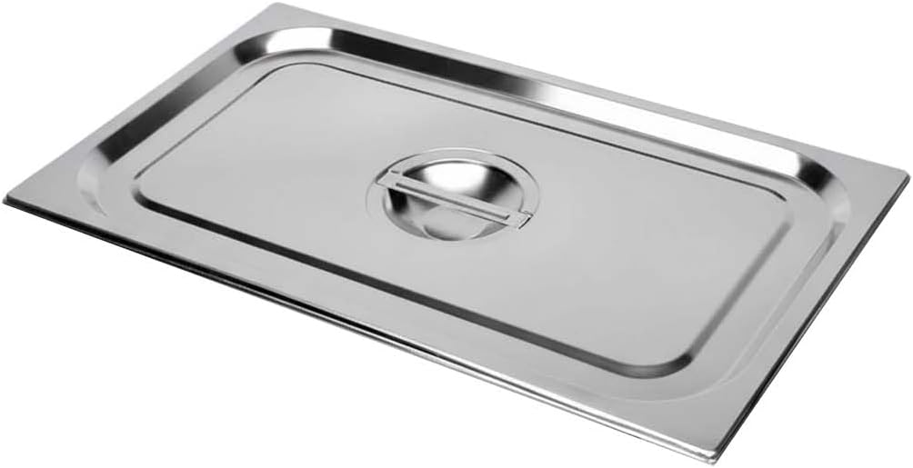 GN 1/4 Lid Stainless Steel Gastronorm Cover, Food Warmer Tray Cover Fit for 1/4 GN Pan, Chafing Dish Catering Pan Lid for Buffet, Professional Kitchen Catering Accessories