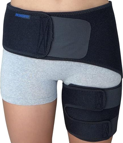Hip Brace for Sciatica Pain Relief - Compression Support Wrap for Pulled Thigh, Hip Fleхоr Strain, Groin Injury, Hamstring Pull, Sacroiliac Joint, Labral Tear, Arthritis, Bursitis, Sciatic Nerve - Ease Pain Stabilizer SI Belt Device for Men, Women
