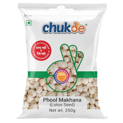 Image of Chukde - Phool Makhana 250 Gram With Panjabi Tadka Seasoning - Fox Nuts - Lotus Seeds - Low Calorie, Rich in Protein & Antioxidants - Snacks - Ideal for Sabzi, Kheer, Pilaf, and Curries.