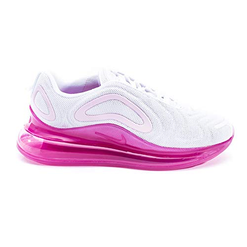 Nike Women's Air Max 720 White/Pink Rise/Laser Fuchsia Mesh Running Shoes 7 M