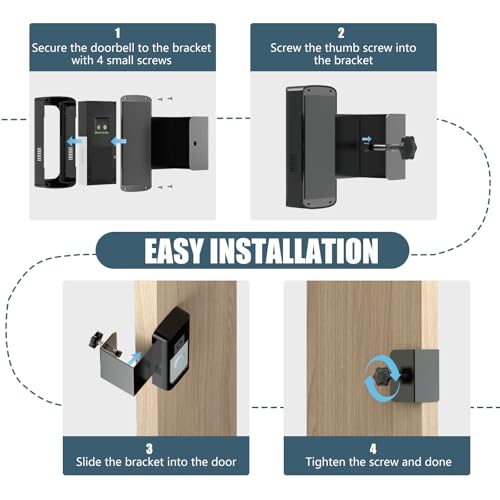 Anti-Theft Ring Doorbell Mount, No Drill Door Holder for Ring Battery Doorbell 2024 Release/Plus/Pro/Video Doorbell 2nd Gen (2020 Release), Camera Mounting Bracket Accessories - Image 5