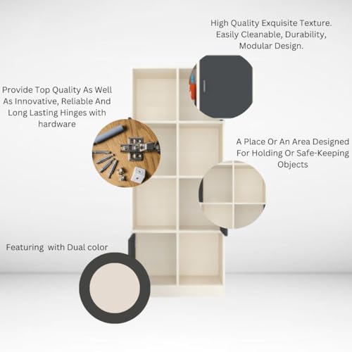 Image of SPECIALITY PANELS 8 Shelf Kitchen Cabinet | Multipurpose Wooden Storage Cupboard with Doors | Semi Open Pantry Organizer | Tall Space Saving Storage Unit for Kitchen Living Room Home | Display Rack