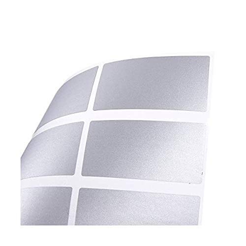 100 Pcs Rectangle Sticker 88 mm X 33 mm Blank Labels Self Adhesive (Silver).