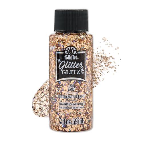 Image of FolkArt Glitter Glitz Acrylic Craft Paint, Sand, 2 fl oz