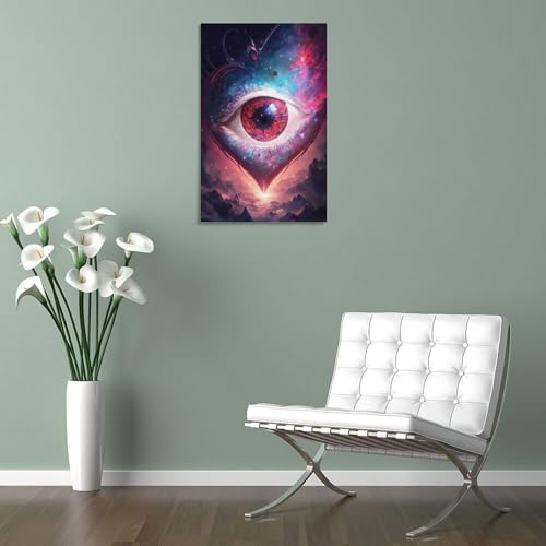 Toile murale 3D œil cosmique cœur tableau salon chambre 30x45 - 4