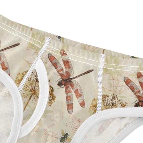 Boys' Exclusive Briefs Toddler Underwear 95% Combed Cotton Boxerbriefs 2T Dragonfly and Wildflower 174