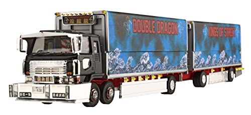 Maquette Double Dragon Aoshima 1/64 remorque complète pour diorama routier miniature
