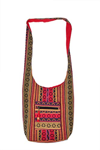 Trendy Fashion Womenâ€™s Cotton Top Handcrafted Embroidered Hobo Hippie Bags Vintage Ethnic Stylish Sling Cross Body Shoulder Style in Multicolor